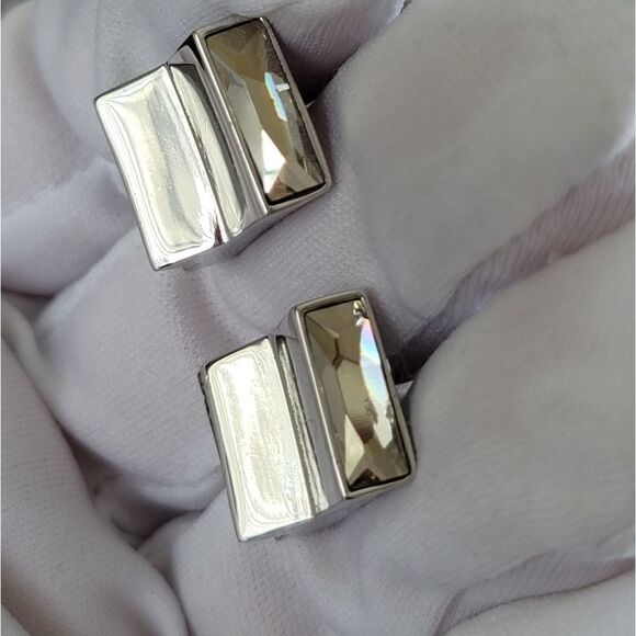 Cufflinks Duchamp London Silver Tone Crystal Cufflinks #0072 - Picture 9 of 10